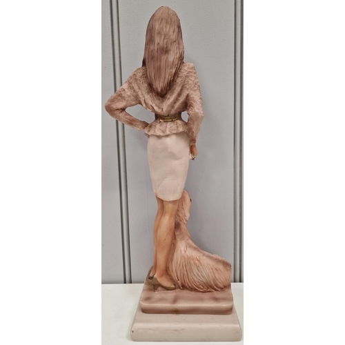 461 - A contemporary lady with Afghan Hound figurine. Height 33cm.