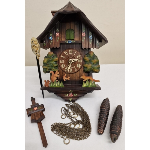 400 - A vintage 'Hubert Herr' cuckoo clock (untested), together with a vintage owl letter opener.