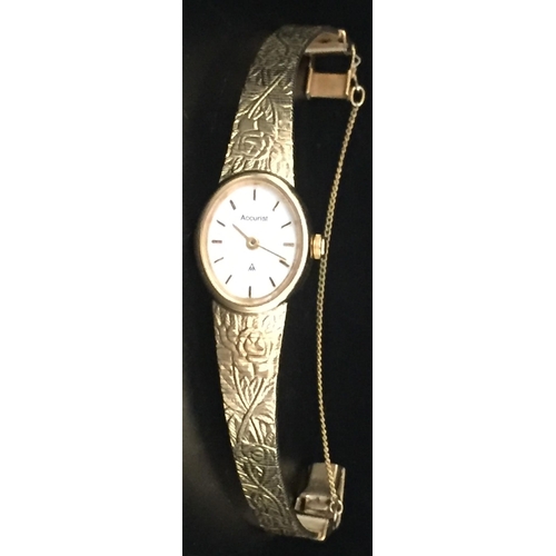 1209 - A ladies 'Majex' gold-filled vintage watch, model G20LL, together with an 'Accurist' gold-coloured b... 