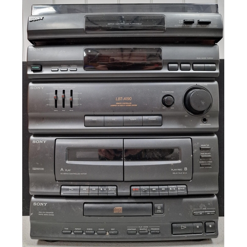 1558 - A full size 'Sony' Hi-Fi system, model no. PSLX56. To include turntable, tuner, CD player, twin cass... 