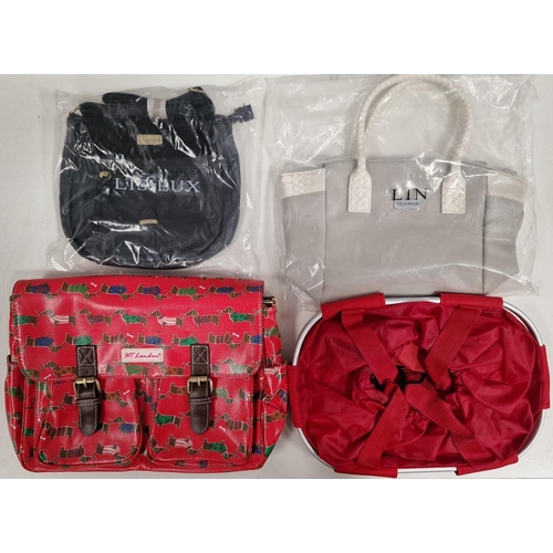 1445 - A collection of eight handbags & four silk scarves. Appear unused/unworn.