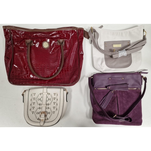 1445 - A collection of eight handbags & four silk scarves. Appear unused/unworn.