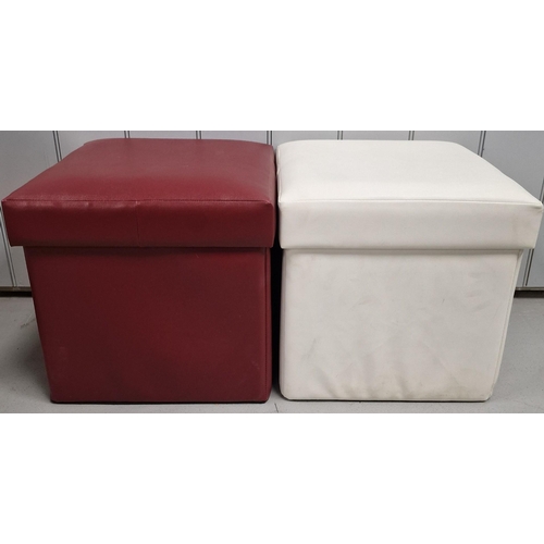 5 - A contemporary, stylish tub chair, together with a pair of complimenting storage box stools. Chair d... 