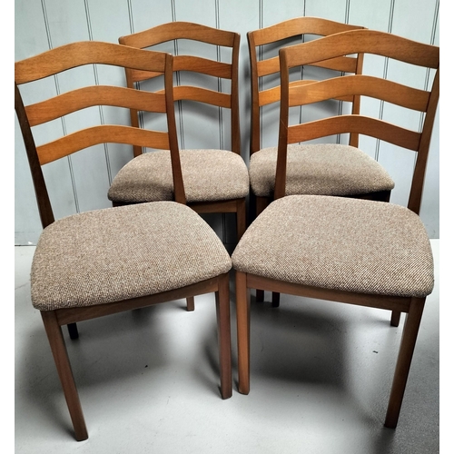 7 - A retro 'Nathan' teak extending dining table & four chairs. Table dimensions(cm) H76, W121/167, D121... 