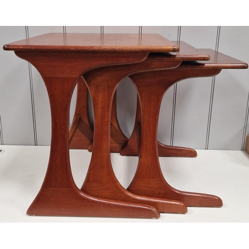 9 - A mid-century nest of three tables. Largest dimensions(cm) H50, W56, D45.