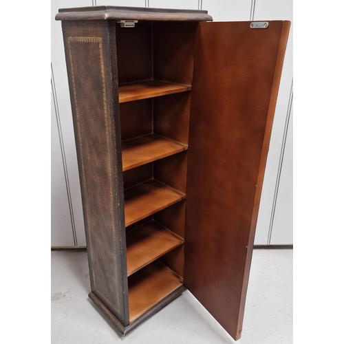 19 - An antique style bookcase, with false book display door. Dimensions(cm) H87, W31, D20.