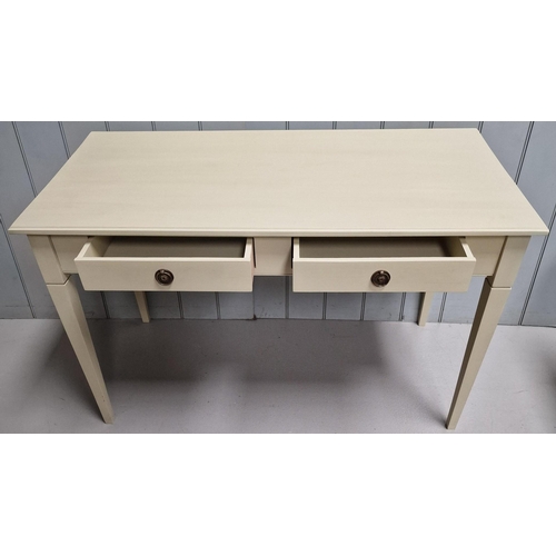 22 - A painted solid wood 'Empire' desk, with twin-fronted drawers. Originally supplied by 'Scumble Goosi... 