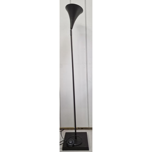 70 - A tall black floor lamp, with adjustable head. PAT test pass & functionality test indicates in worki... 