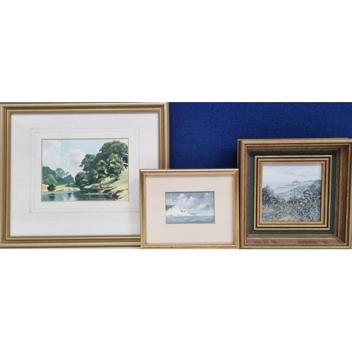 274 - Three original scenic paintings, in various mediums, all by collectible British artists. To include ... 