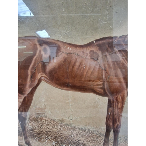 340 - An antique, framed/coloured lithograph depicting 'The Princess' racehorse, winner of the Epsom Oaks ... 