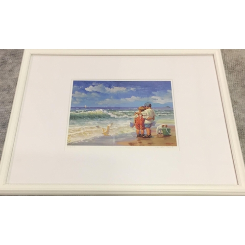 352 - A white framed offset print, entitled ‘Summer Days’, by Lucelle Raad (born GB 1942, moving to South ... 