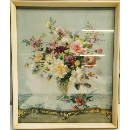 380 - A framed still life print by 'Vernon Ward', entitled 'Midsummer Glory' print. Framed dimensions 48cm... 