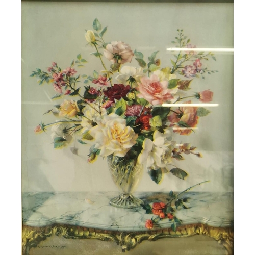 380 - A framed still life print by 'Vernon Ward', entitled 'Midsummer Glory' print. Framed dimensions 48cm... 