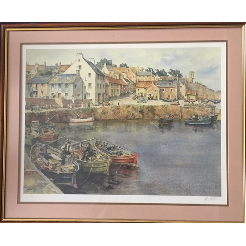 383 - A signed/framed, limited edition print, by Eugene Richard Sturgeon, depicting a harbour scene. Limit... 