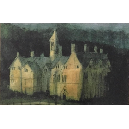 384 - A signed/framed, limited edition print of Woodchester Mansion (Stonehouse, Glos). Limited edition 31... 