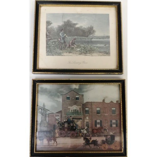 391 - Two small, framed prints, depicting Victorian scenes. To include 'The Landing Place' & another. Both... 