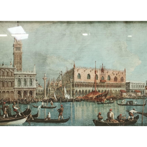 399 - A selection of three framed pieces of artwork, depicting Venice. Two prints & a watercolour. Framed ... 