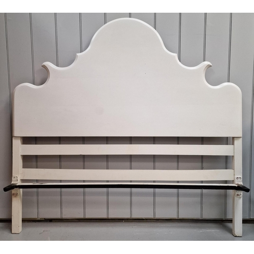 39 - A vintage, white-painted double bed frame. Consists of headboard, footboard & irons. Headboard dimen... 