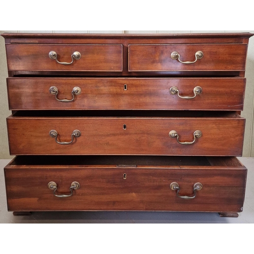 42 - A good quality, Georgian mahogany chest of two over three drawers, with brass handles. Dimensions(cm... 