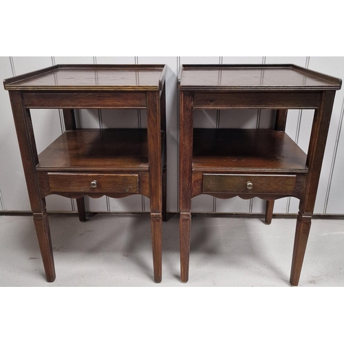 63 - A pair of Edwardian mahogany washstands, each with central drawer & tapered legs. Dimensions(cm) H65... 
