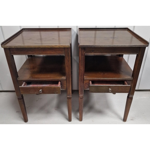 63 - A pair of Edwardian mahogany washstands, each with central drawer & tapered legs. Dimensions(cm) H65... 