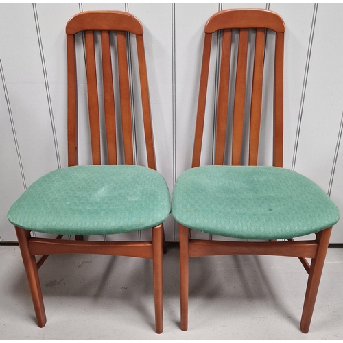 83 - A pair of vintage, high backed dining chairs. Dimensions(cm) H96(45 to seat), W47, D43.