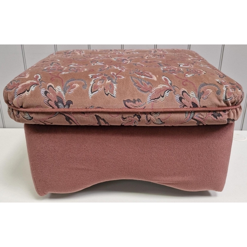 86 - A vintage fabric footstool, together with a smaller tapestry stool. Respective dimensions(cm) H42/26... 