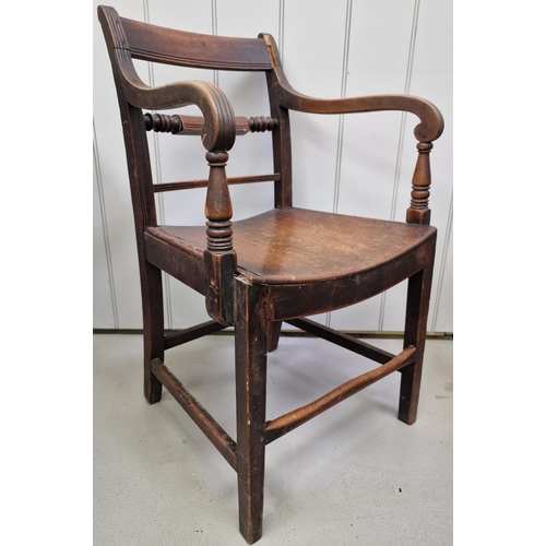 90 - An early 19th century open armchair. Dimensions(cm) H80(40 to seat), W50, D45.
