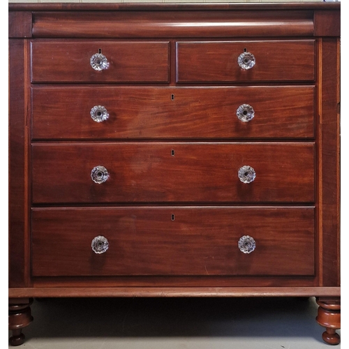 97 - An impressive Victorian mahogany chest of drawers. Two over three graduated drawers, with a secret d... 