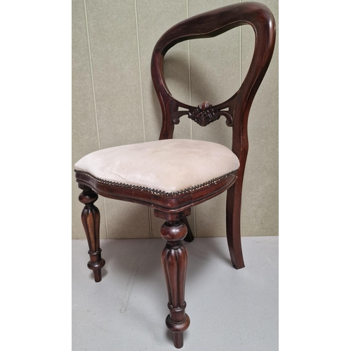 98 - A Victorian, mahogany balloon back dining/occasional chair. Dimensions(cm) H90(49 to seat), W47, D42... 