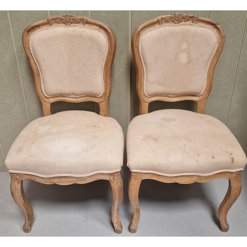 99 - A set of four French-style walnut dining chairs. To include two carvers. Dimensions(cm) H98(53 to se... 