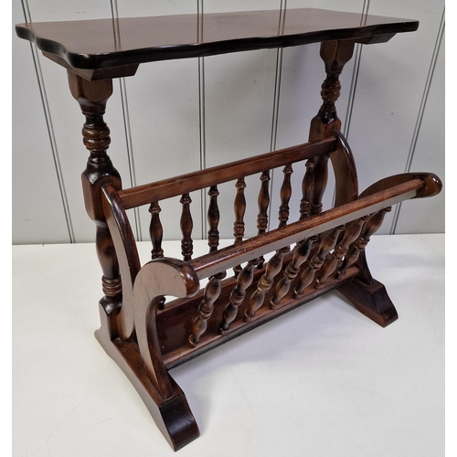 115 - An Edwardian mahogany magazine rack. Dimensions(cm) H50, W45, D35.