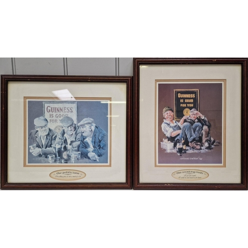 187 - A pair of framed 'Guinness' advertising prints. 33cm x 38cm & 38cm x 33cm.