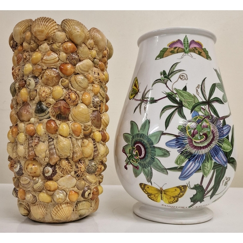 244 - A mixed lot of six decorative ceramics & glass art. To include a large Portmeirion Botanic Gardens v... 