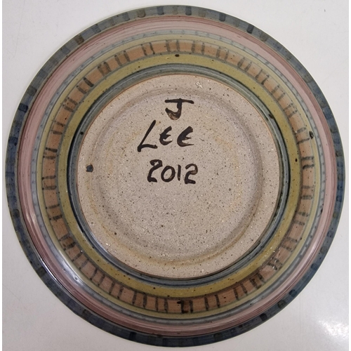 248 - A beautiful studio pottery bowl, signed to base 'J Lee 2012', together with a collection of seven ma... 