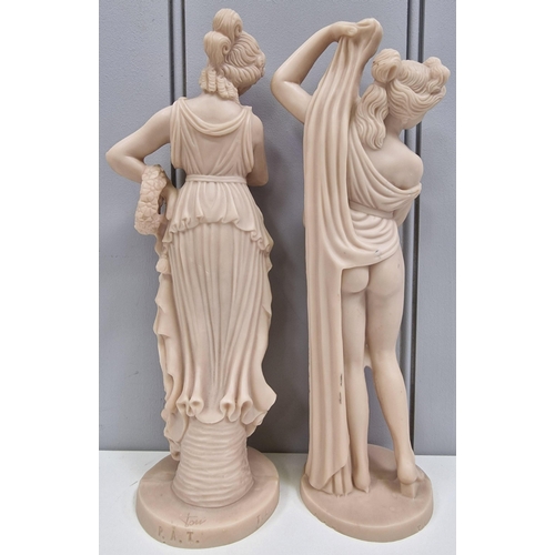 263 - A pair of Greek Goddess figurines - Venus & Aphrodite, by 'L. Toni'. Height 27cm.