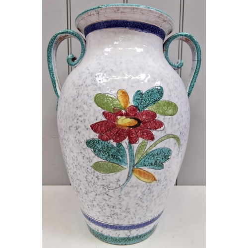 265 - A vintage, Italian twin-handled decorative vase. Dimensions(cm) H41, W31, D22.