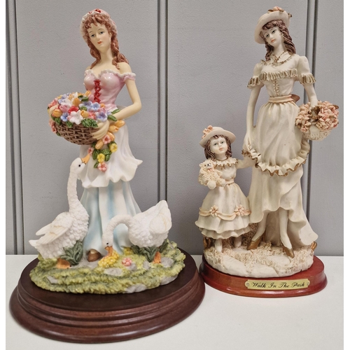 274 - A collection of six collector's lady figurines. To include five 'Leonardo' examples. Tallest 24cm.