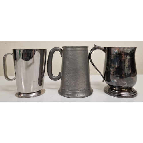 349 - A mixed lot of tankards, mostly later 20th century examples & inscribed.