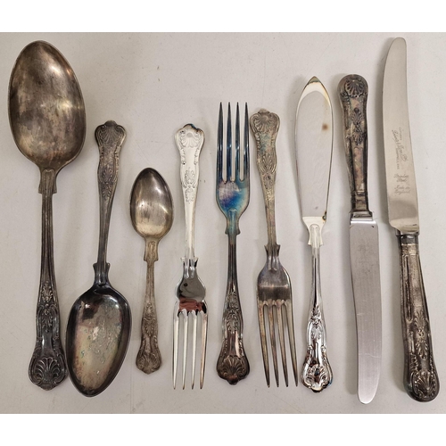 350 - A collection of silver-plated, Kings pattern cutlery. Approximately 72 pieces in total.