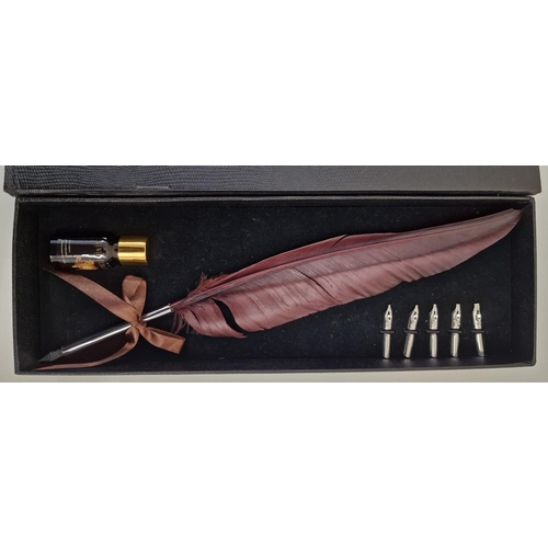 391 - A cased Quill pen set, together with an additional bottle of Sheaffer ink.