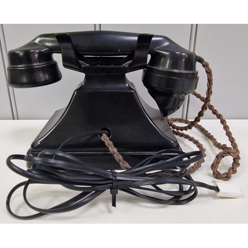 420 - An original bakelite telephone with memo drawer, converted to current analogue use. Untested.