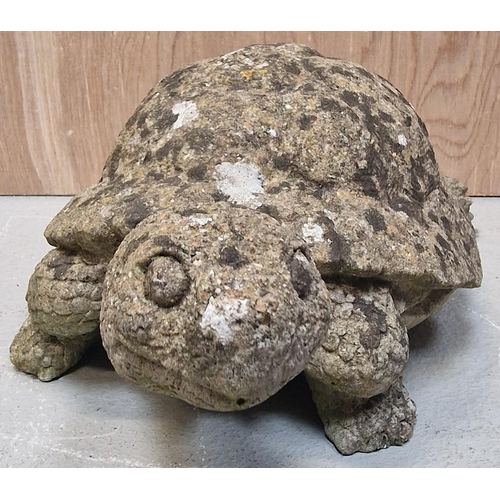 434 - Tortoise & Hare stone garden ornaments. Respective dimensions(cm) H13/29, L30/13, W16/16.