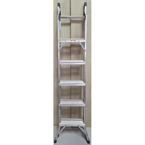 454 - A 3-way aluminium ladder, by 'Beldray'. Height as stepladder 188cm.