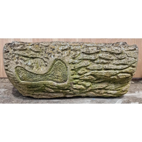 467 - A stone garden planter, together with another trough-style example. Respective dimensions(cm) H30/16... 