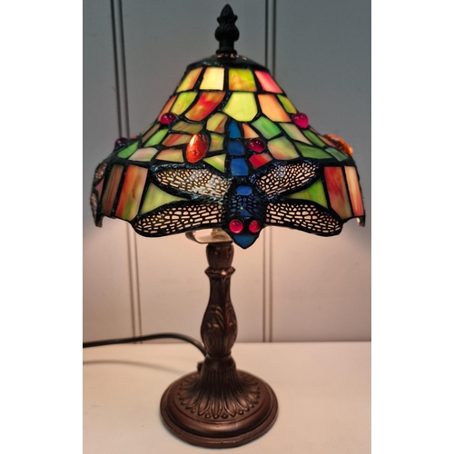 508 - A pair of stunning, Tiffany-style dragonfly lamps. PAT test passes & functionality tests indicate in... 