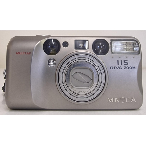 568 - A Polaroid 'One600' instamatic camera, together with a Minolta 115 Riva Zoom 35mm camera. Both untes... 