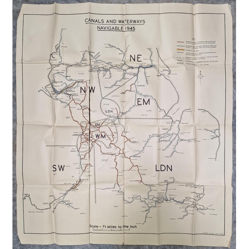 707 - Two UK waterways maps/books. To include an 1889 ordnance Sheffield & S.Yorkshire canal map & a 1945 ... 