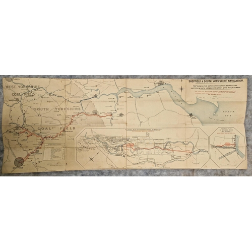 707 - Two UK waterways maps/books. To include an 1889 ordnance Sheffield & S.Yorkshire canal map & a 1945 ... 