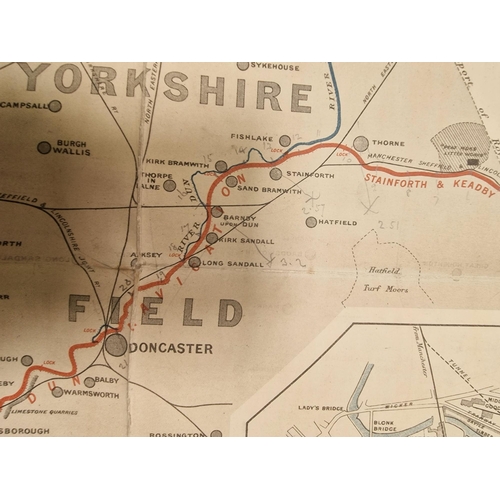 707 - Two UK waterways maps/books. To include an 1889 ordnance Sheffield & S.Yorkshire canal map & a 1945 ... 